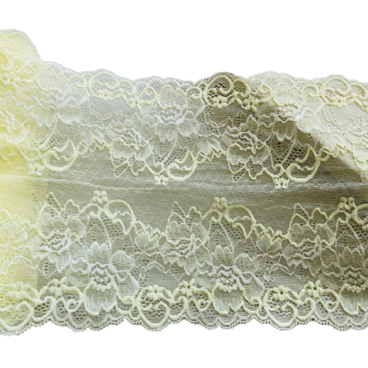 Kitcheniva Stretch Bright Yellow Floral Guipure Lace Trim Sewing